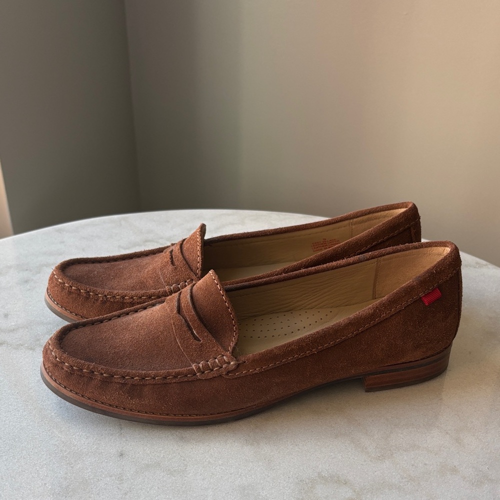 Marc Joseph Chestnut Suede Loafers